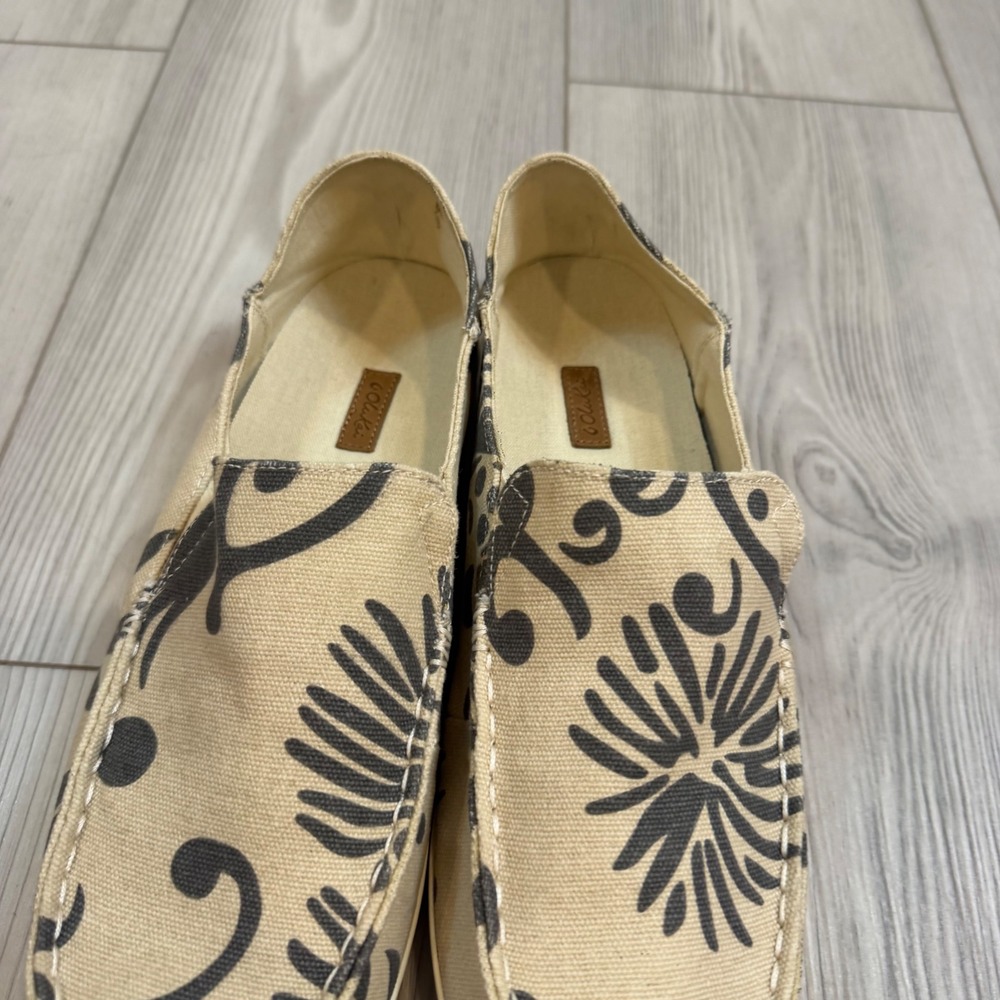 OluKai Nohea Canvas Print Loafers Womens 11 Deep Sea Swell Slip On Shoes 20220 - Picture 5 of 11